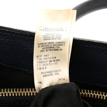 Burberry Grainy Calfskin House Check Medium Banner Tote Ink Blue 12 of 12
