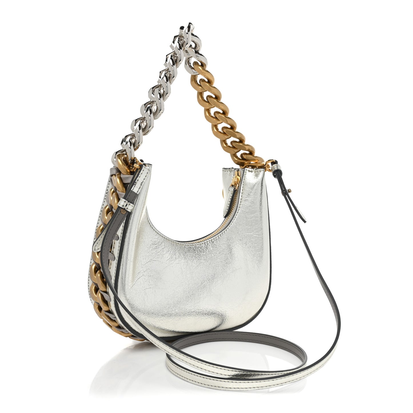 Eco Alter Nappa Mini Frayme Shoulder Bag Silver