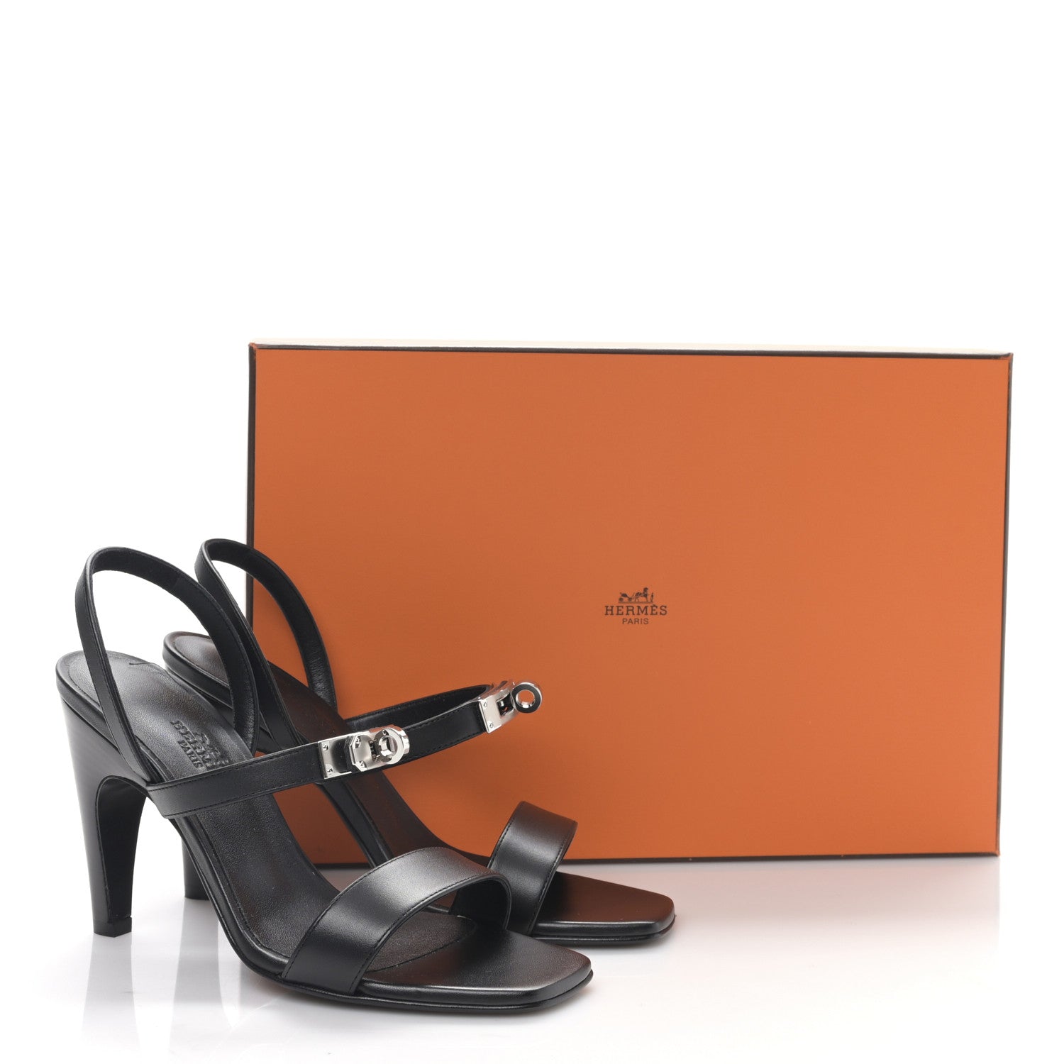 Hermes Calfskin Glamour 75 Sandals 35 Black 9 of 9