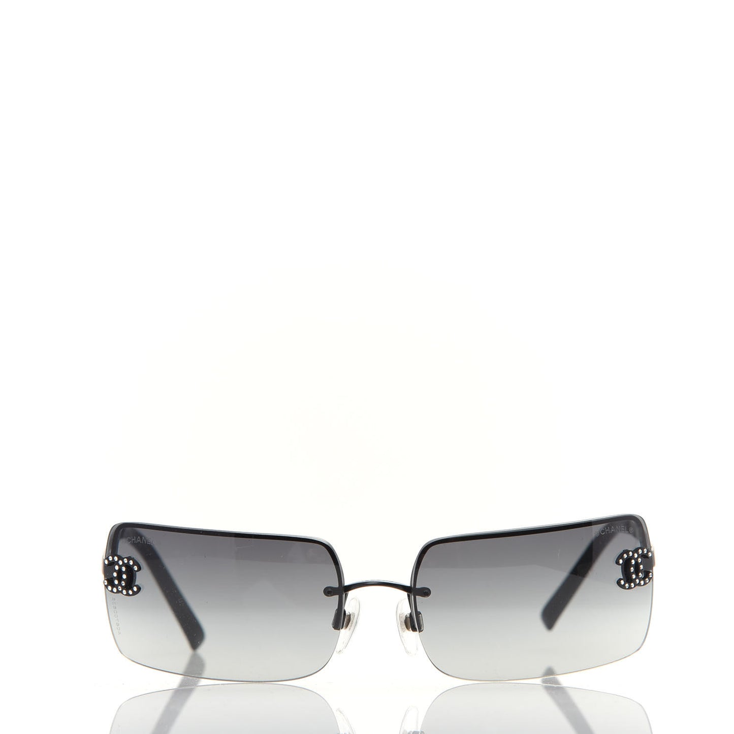 Crystal CC Logo Sunglasses 4104-B Black