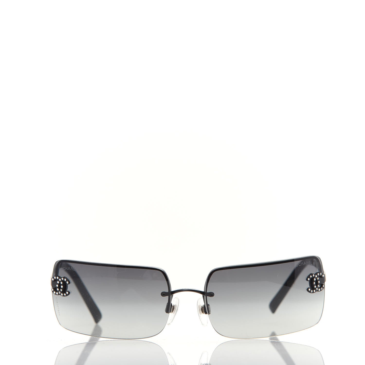 Chanel Crystal CC Logo Sunglasses 4104-B Black 2 of 7