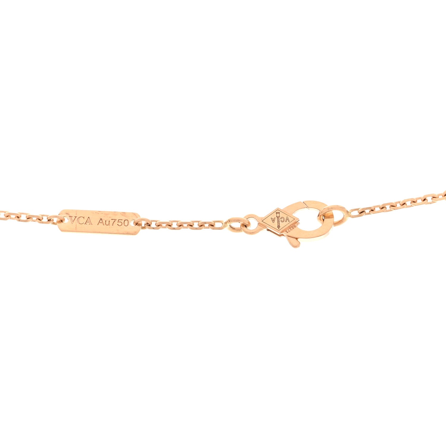 Van Cleef & Arpels 18K Rose Gold Diamond Vintage Alhambra Pendant Necklace 4 of 4