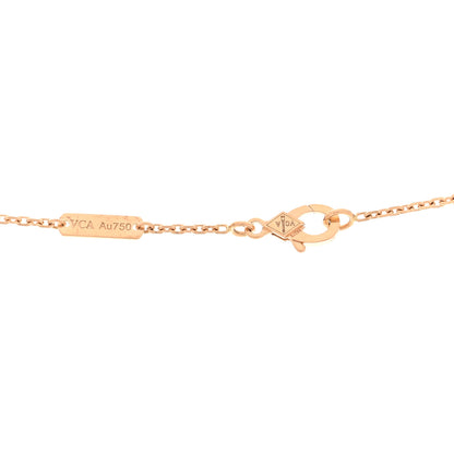 Van Cleef & Arpels 18K Rose Gold Diamond Vintage Alhambra Pendant Necklace 4 of 4