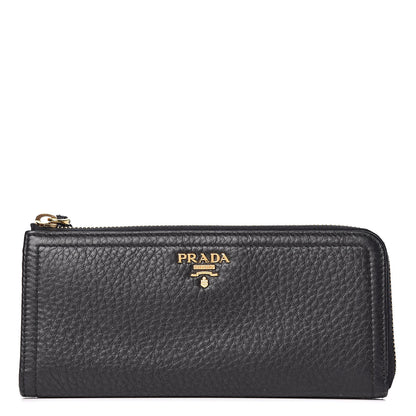 Prada Vitello Daino Zip Around Wallet Nero Black 1 of 11