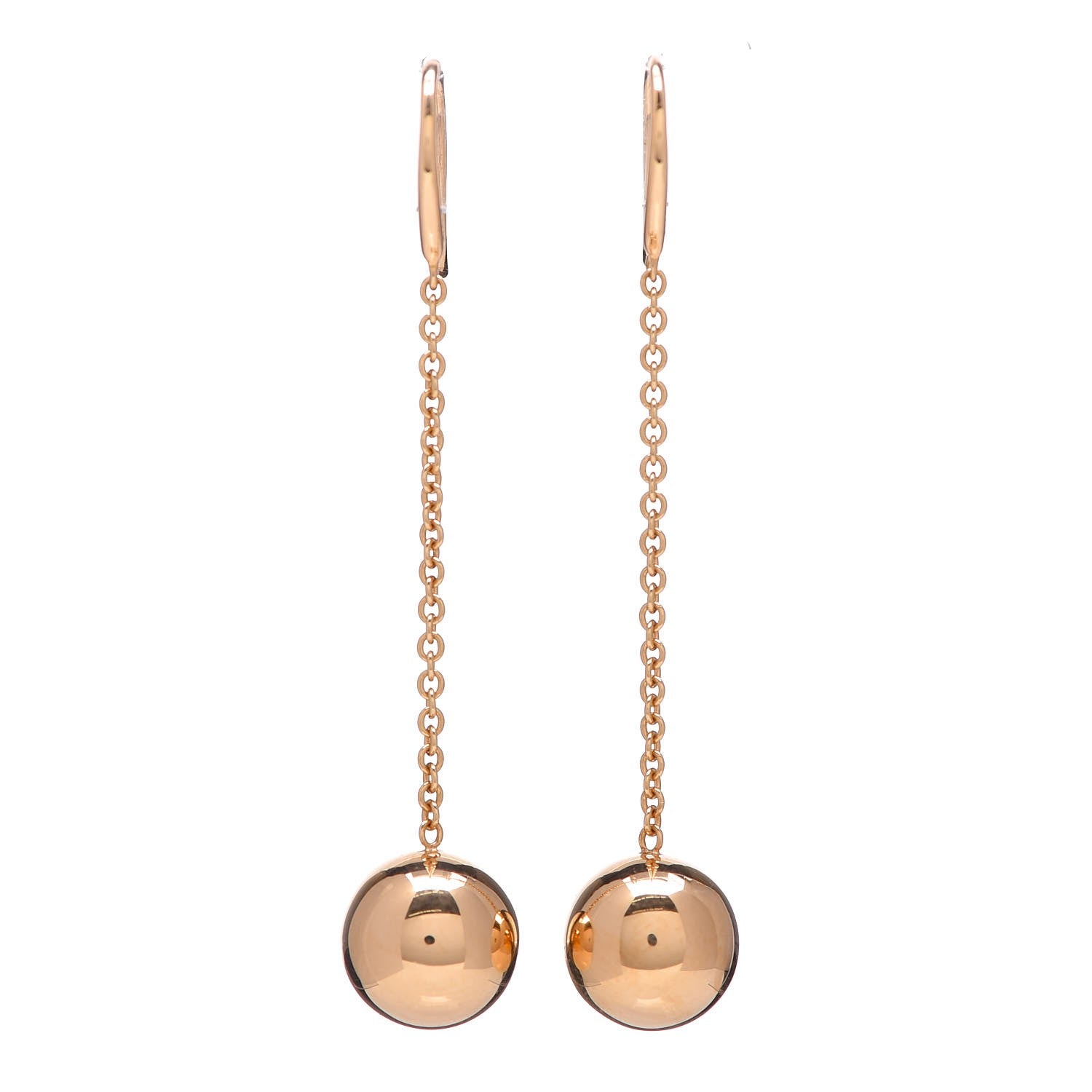 Tiffany 18K Yellow Gold 10mm HardWear Ball Hook Drop Earrings 1 of 5