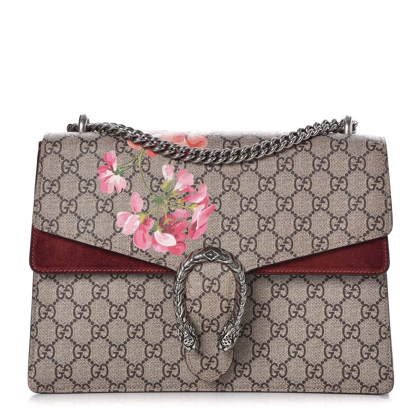 GG Supreme Monogram Blooms Medium Dionysus Shoulder Bag Beige Multicolor Dry Rose