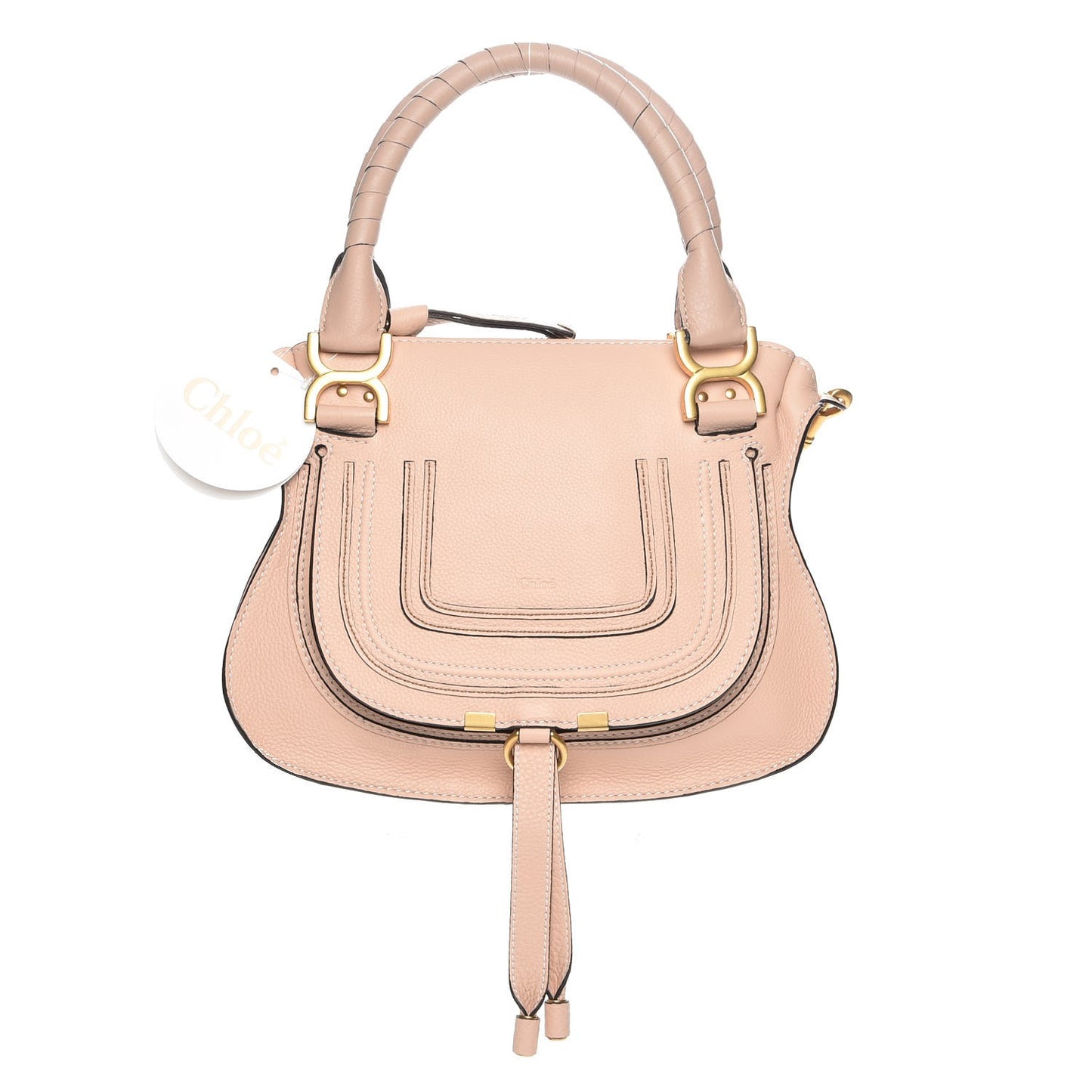 Calfskin Small Marcie Satchel Blush Nude