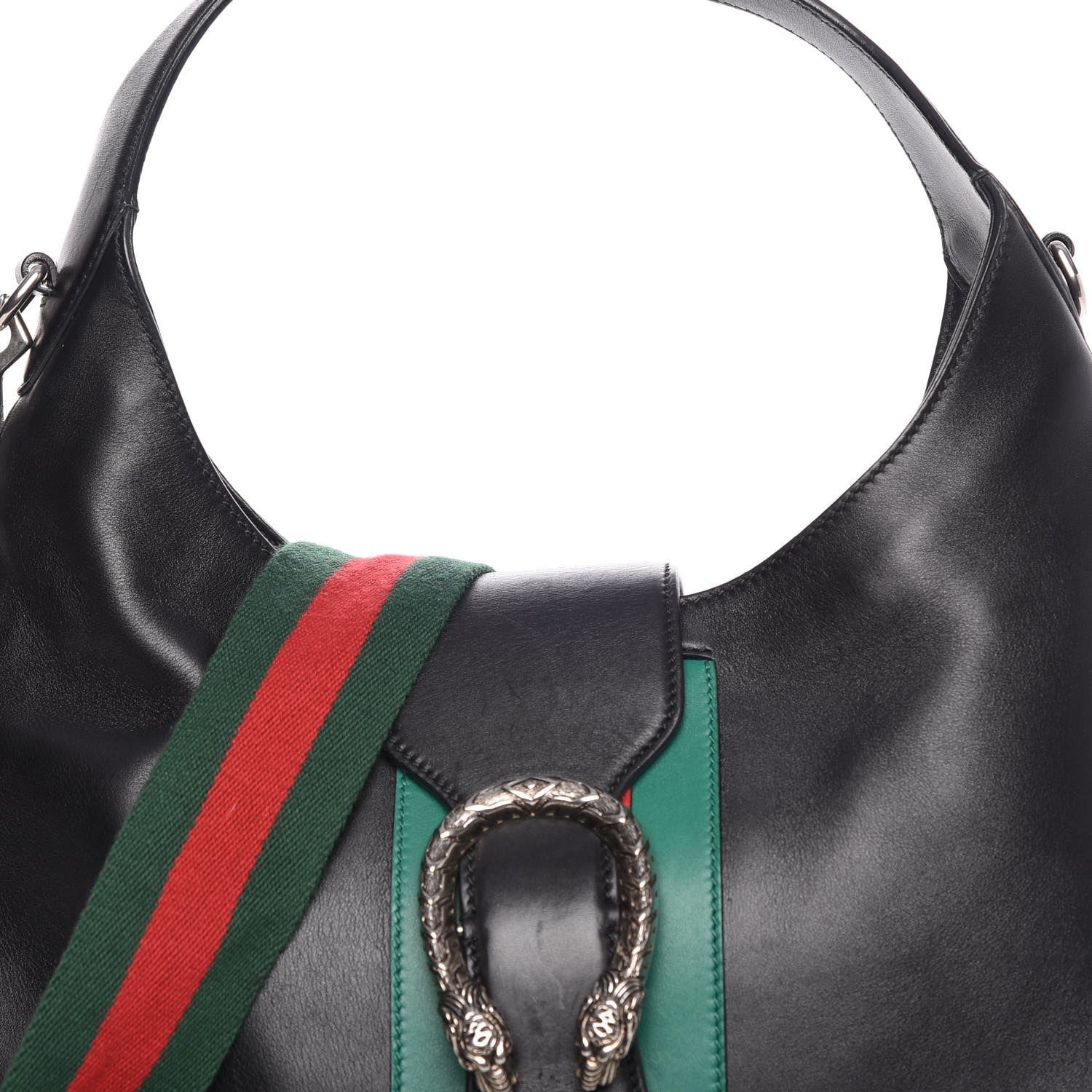 Gucci Calfskin Web Stripe Medium Dionysus Hobo Black 11 of 11