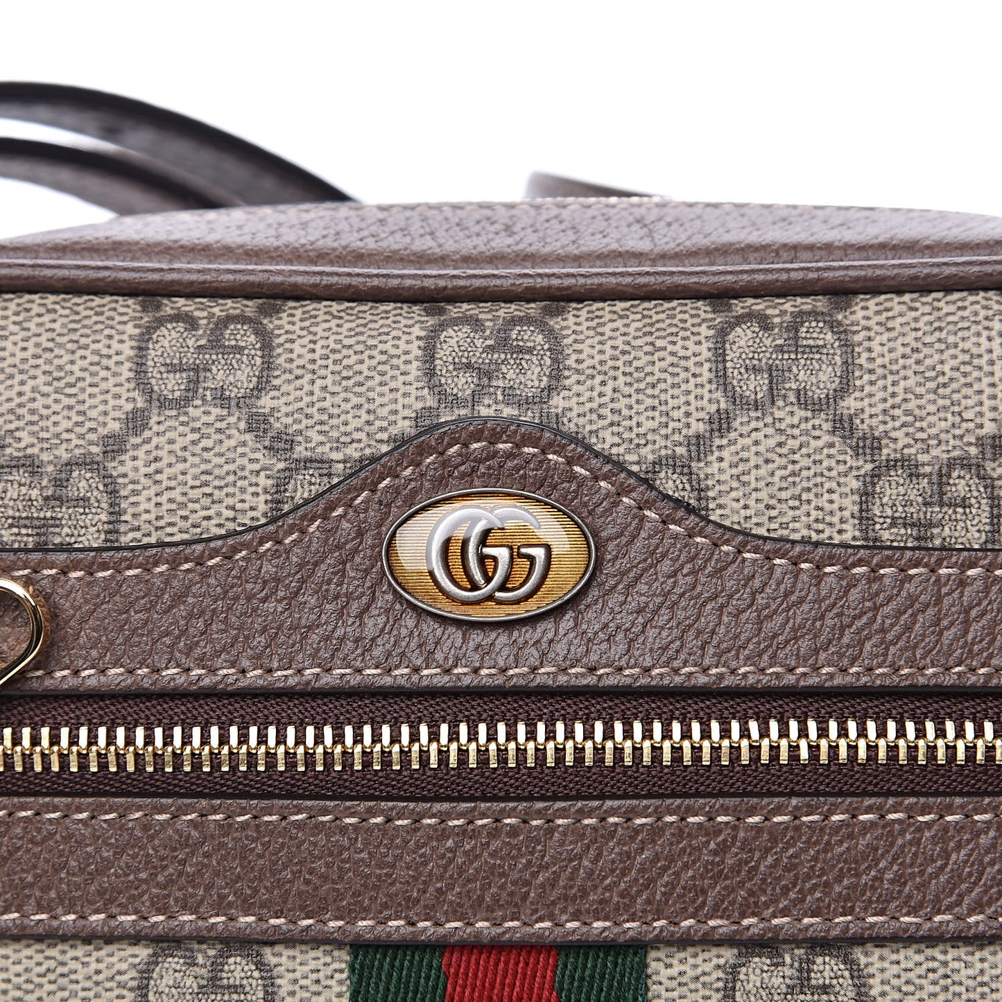GG Supreme Monogram Web Mini Ophidia Shoulder Bag Brown