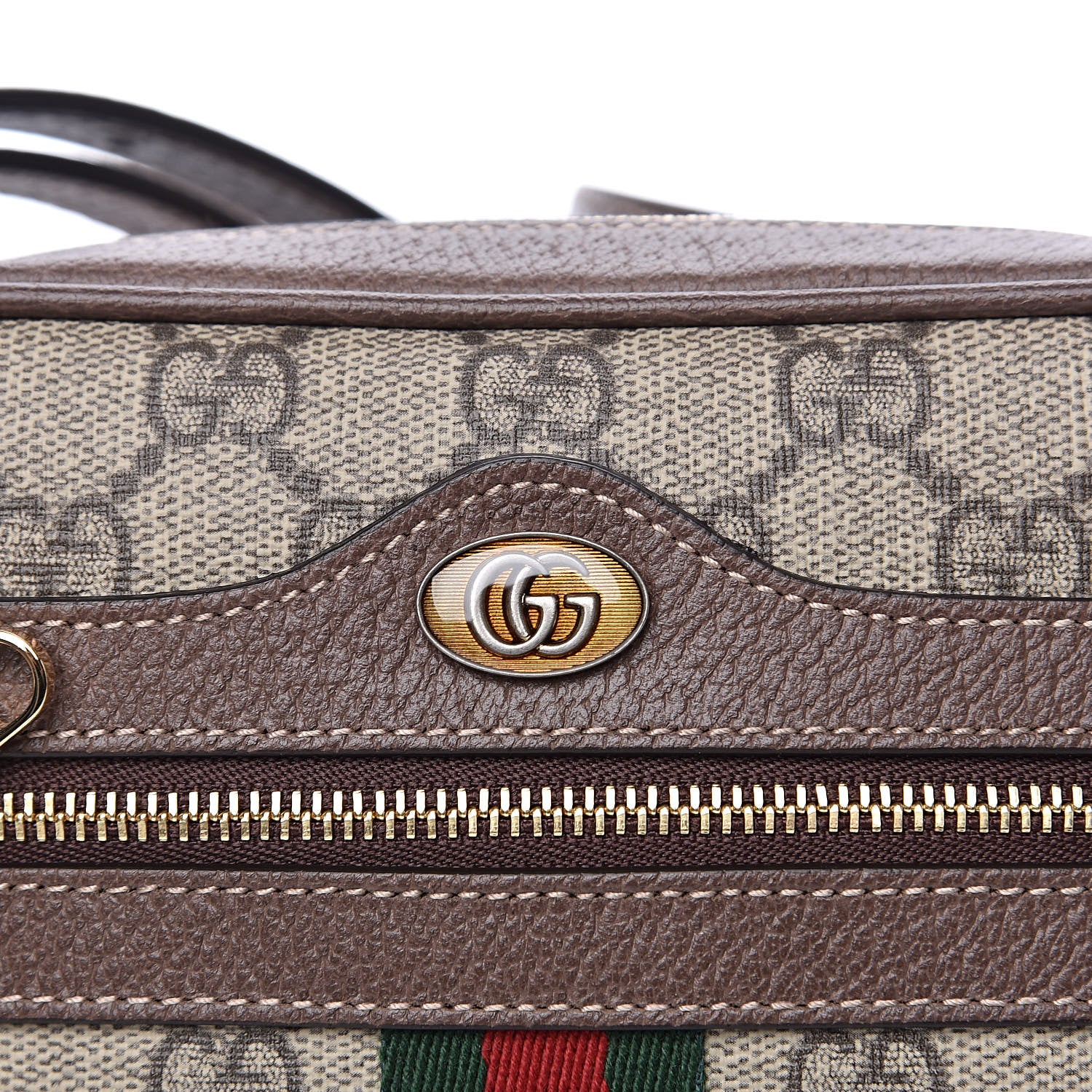 Gucci GG Supreme Monogram Web Mini Ophidia Shoulder Bag Brown 10 of 11