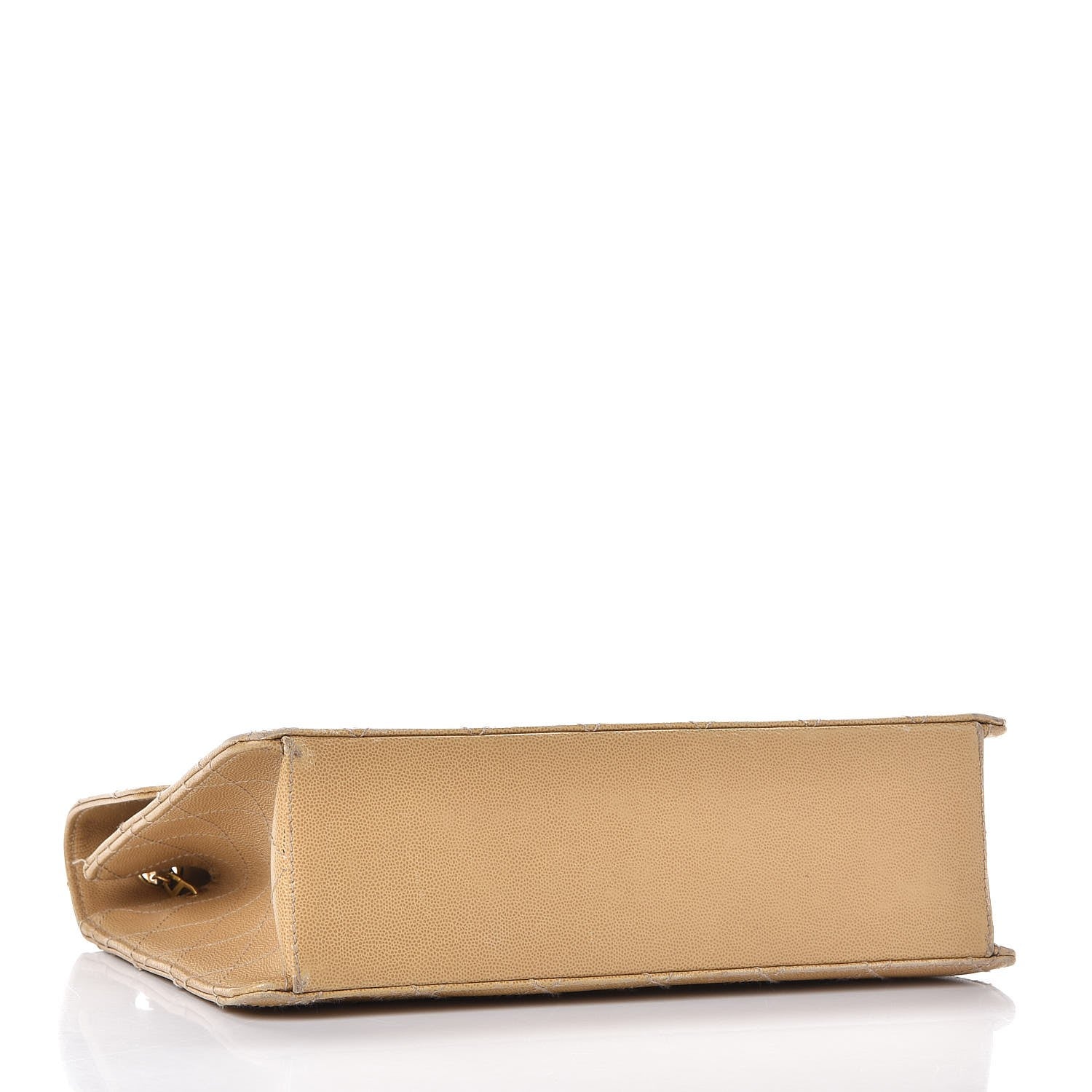 Chanel Caviar Stitched Jumbo Single Flap Beige 4 of 17