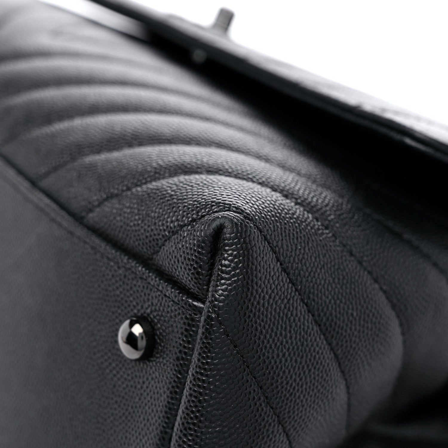 Chanel Caviar Chevron Quilted Small Coco Handle Flap So Black 9 of 13