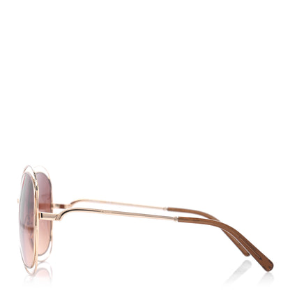 Chloe Oversized Round Carlina Sunglasses CE119S Gold 3 of 6