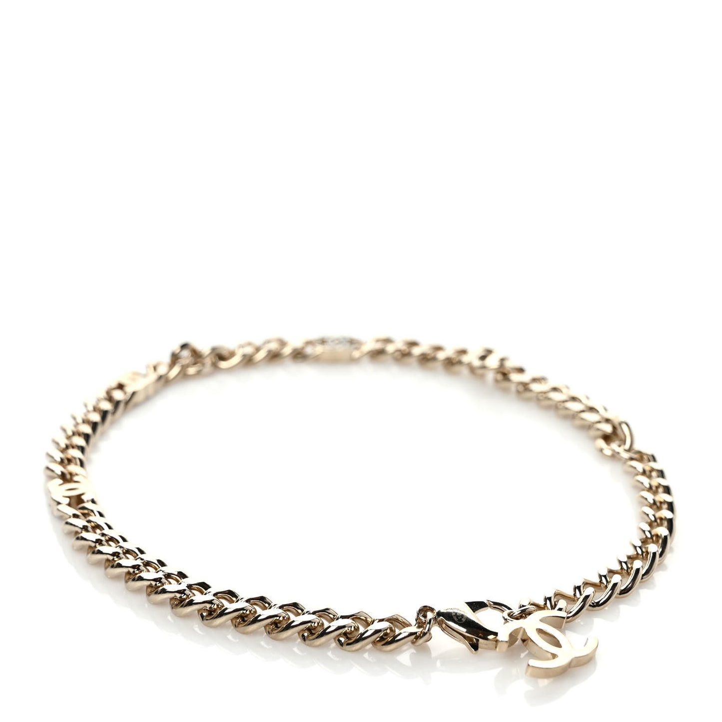 Metal Enamel CC Choker Gold Black