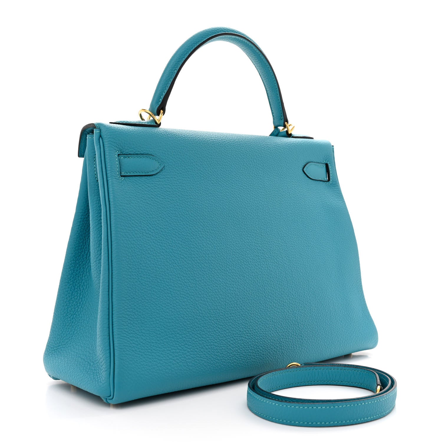 Hermes Togo Kelly Retourne 32 Turquoise 3 of 15