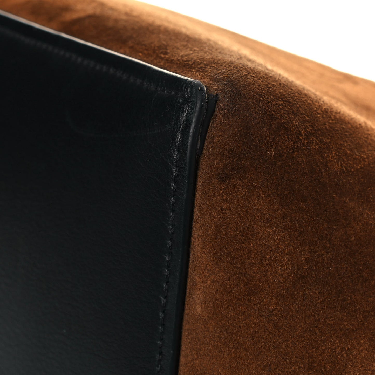 Suede Calfskin Anagram Tote Brown