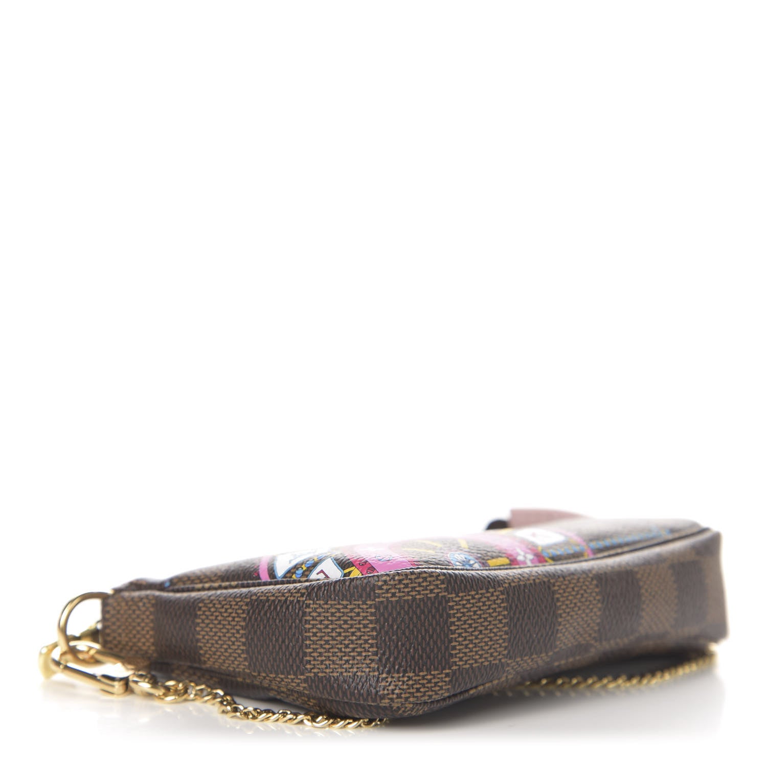 Louis Vuitton Damier Ebene 2020 Christmas Animation Big Wheel Mini Pochette Accessories Rose Ballerine 4 of 8