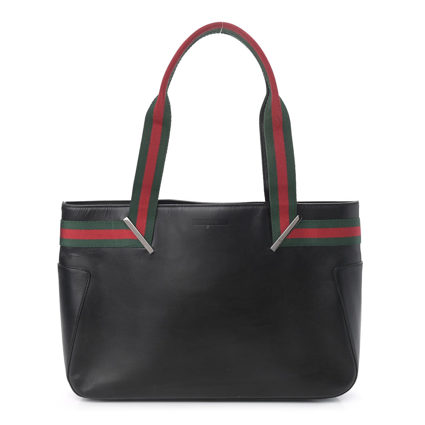 Calfskin Web Tote Black
