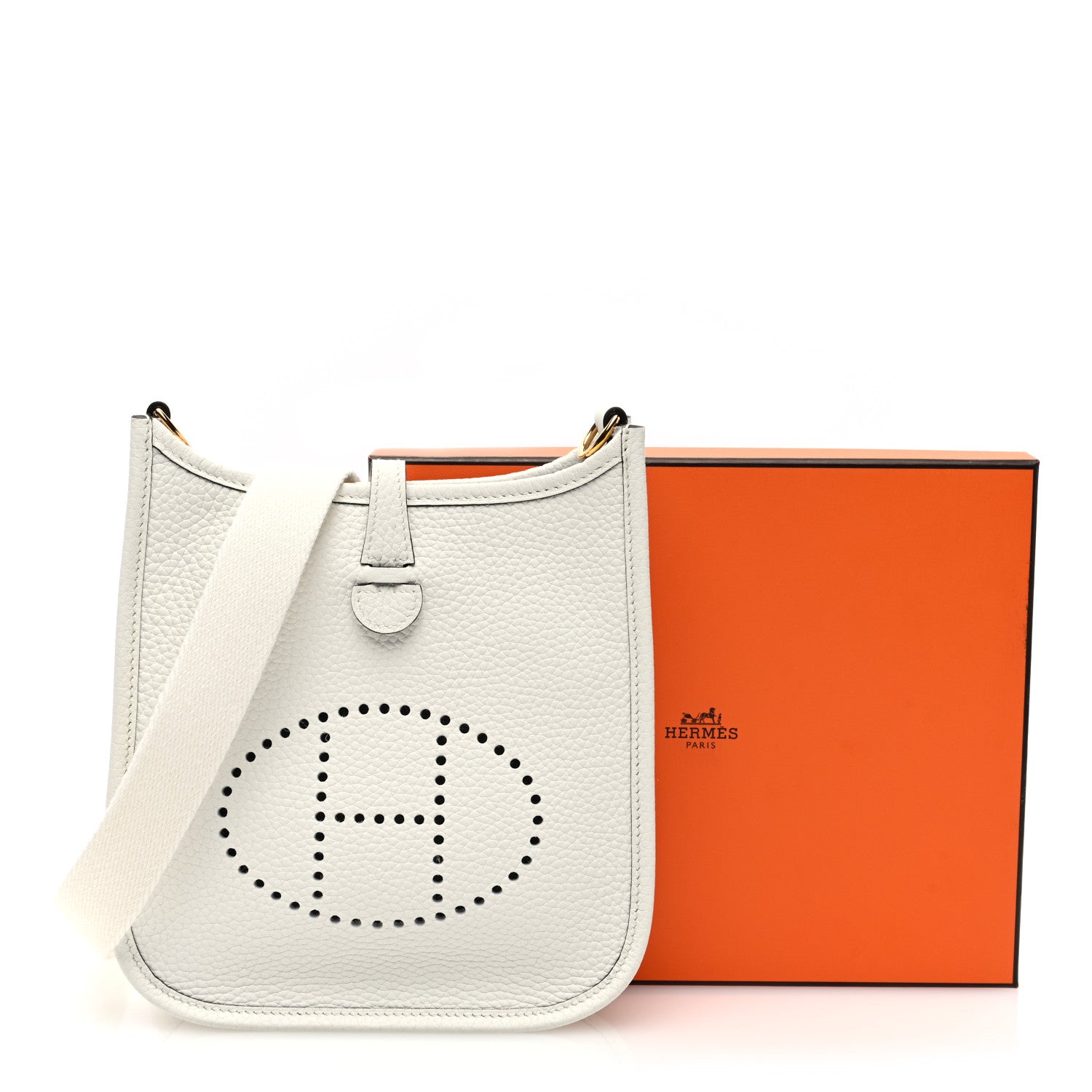 Hermes Taurillon Clemence Amazone Evelyne TPM New White 11 of 11