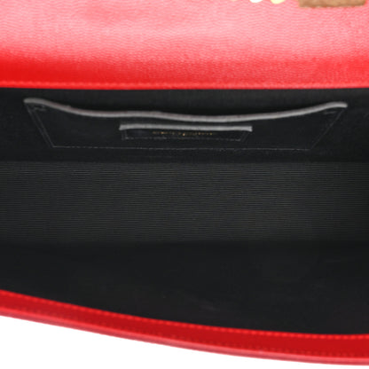 Saint Laurent Grain De Poudre Medium Monogram Kate Satchel Red 5 of 18