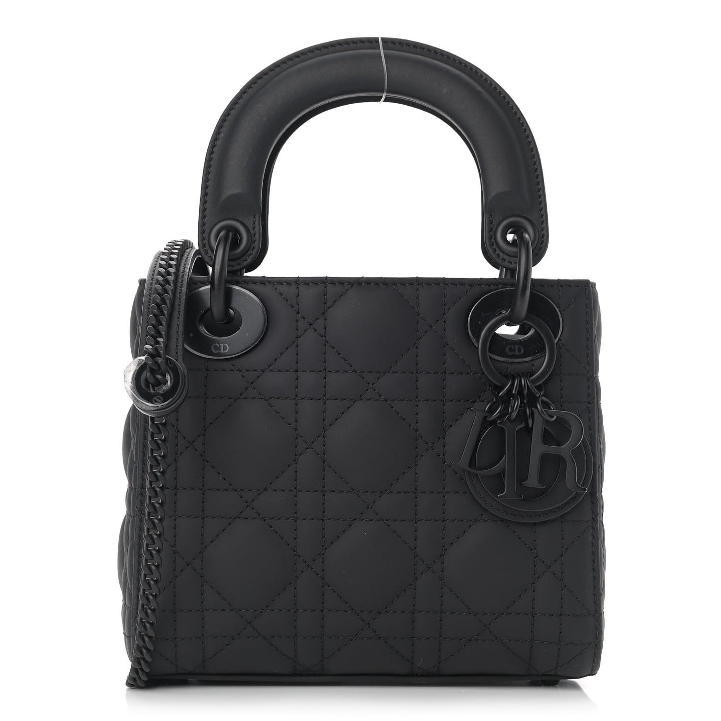 Ultra Matte Calfskin Cannage Mini Lady Dior Black