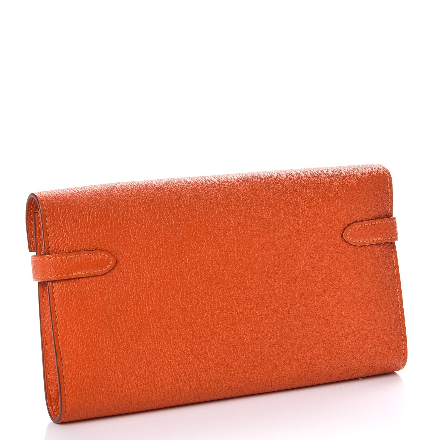 Hermes Chevre Mysore Kelly Longue Wallet Orange 3 of 8