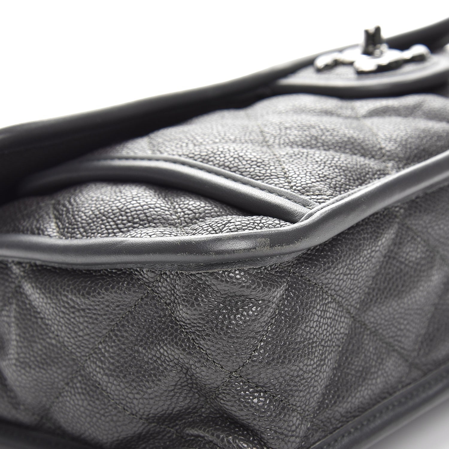 Chanel Caviar Quilted Large French Riviera Flap Dark Grey 9 of 12