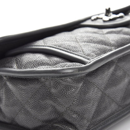 Chanel Caviar Quilted Large French Riviera Flap Dark Grey 9 of 12