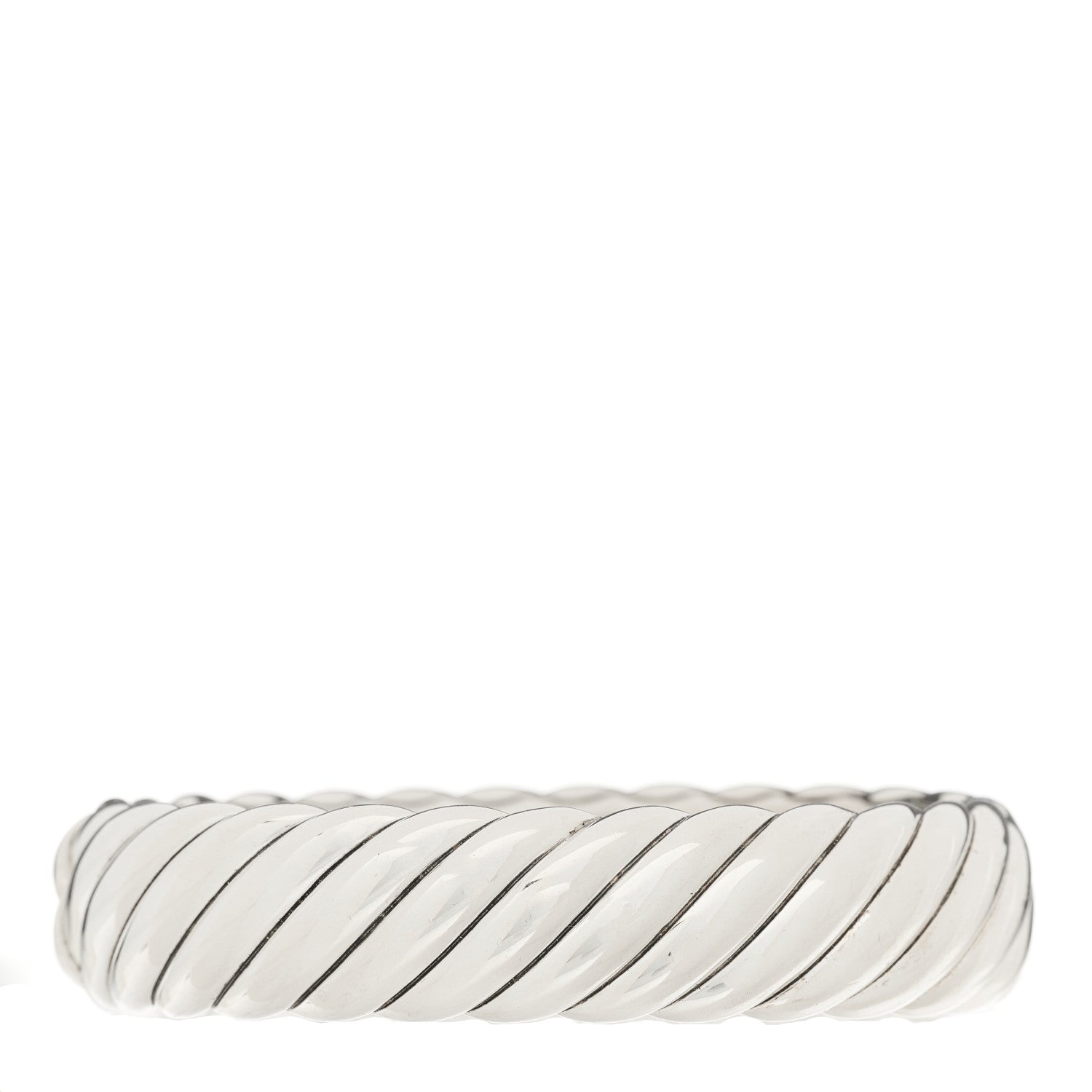 David Yurman Sterling Silver 17mm Sculpted Cable Bangle Bracelet 1 of 3