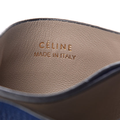Celine Drummed Calfskin Gusset Card Holder Indigo 5 of 5