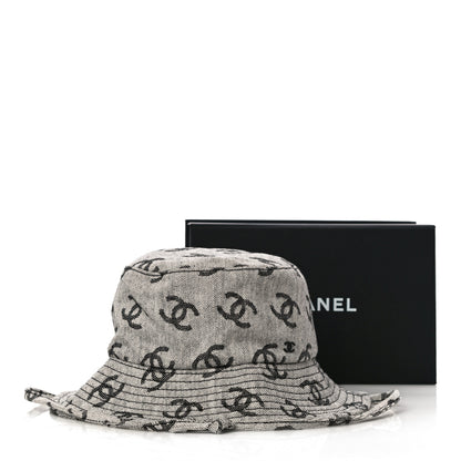 Chanel Denim CC Bucket Hat L White Black 7 of 7