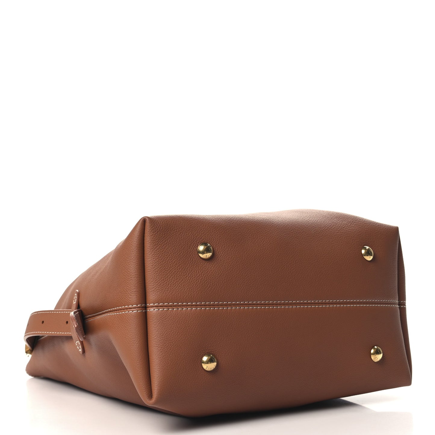 Grained Calfskin Low Key Hobo MM Cognac