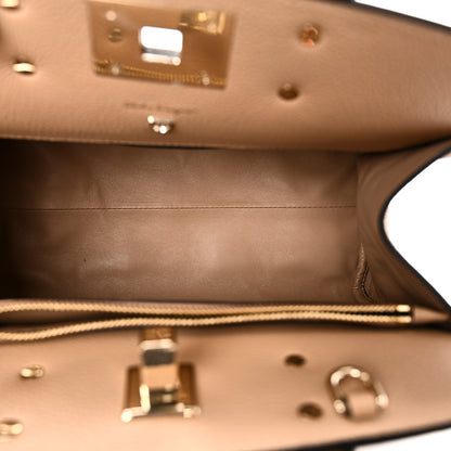 Salvatore Ferragamo Calfskin Medium Studio Bag Cashew 5 of 9