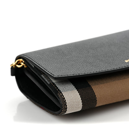 Burberry Grainy Calfskin House Check Henley Wallet On Chain Black 6 of 8