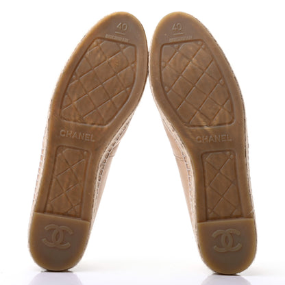 Chanel Lambskin CC Espadrilles 40 Beige Black 5 of 9