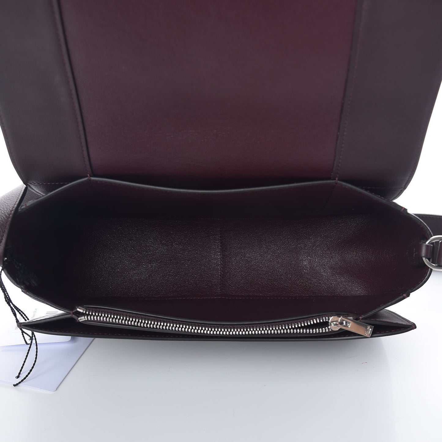 Shiny Smooth Calfskin Medium Frame Shoulder Bag Burgundy Pearl Blue