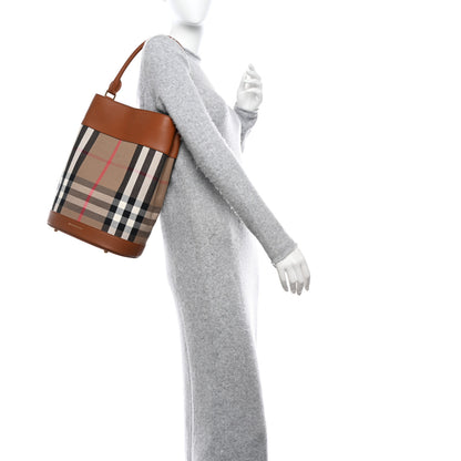 Burberry Canvas House Check Bucket Bag Tan 2 of 11