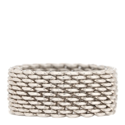 Tiffany Sterling Silver Somerset Mesh Ring 59 8.75 1 of 4