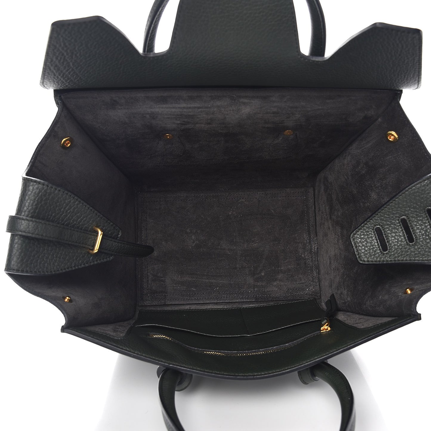 Crisped Calfskin Mini Tie Knot Tote Dark Green