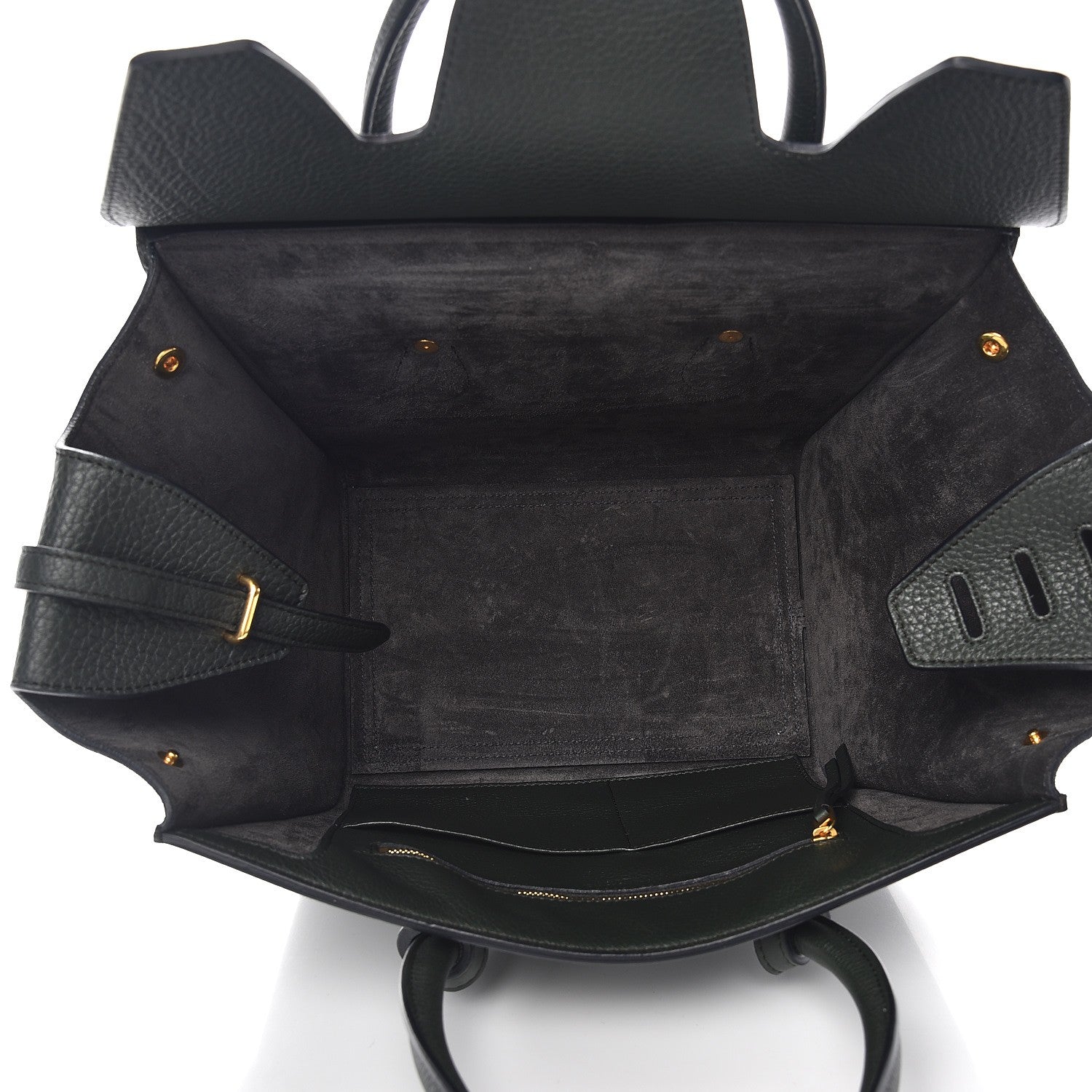 Celine Crisped Calfskin Mini Tie Knot Tote Dark Green 5 of 14