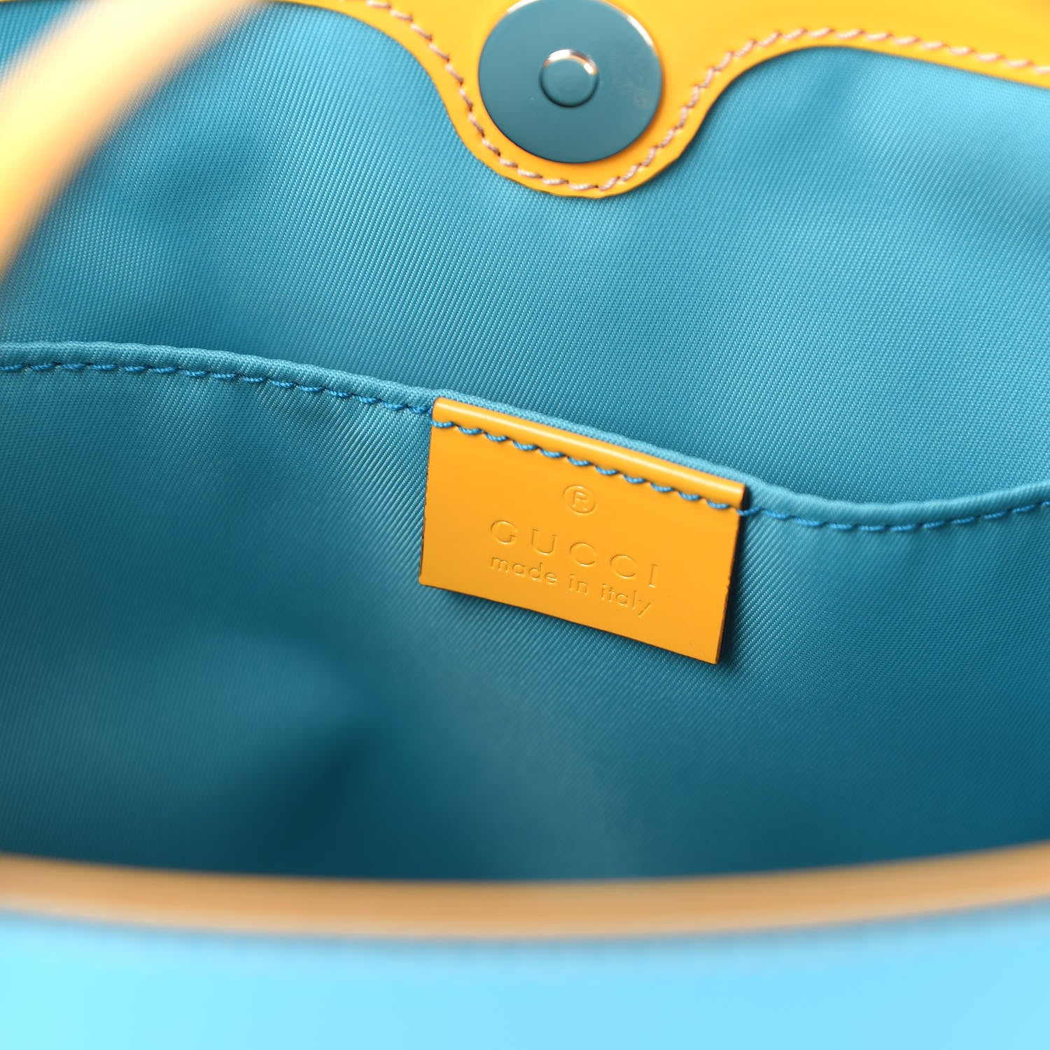 Gucci Calfskin Childrens Rainbow Tote Blue 8 of 10