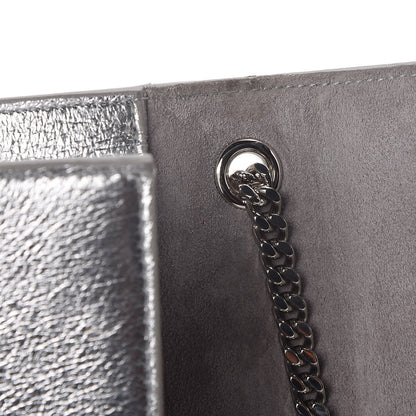 Saint Laurent Metallic Lambskin Medium Cloud Star Monogram Kate Satchel Argento 13 of 15