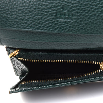 Gucci Grainy Calfskin Zumi Chain Card Case Wallet Vintage Green 6 of 8