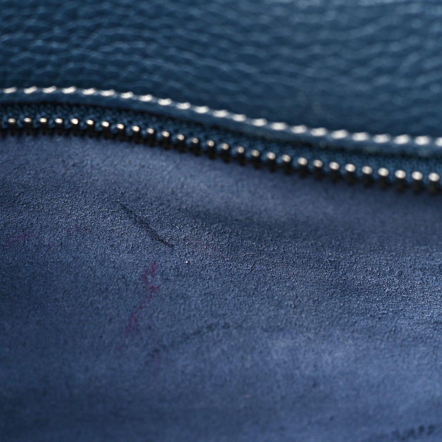 Drummed Calfskin Nano Luggage Petrol