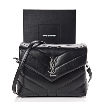 Saint Laurent Calfskin Y Quilted Monogram Toy Loulou Crossbody Bag Black 11 of 11