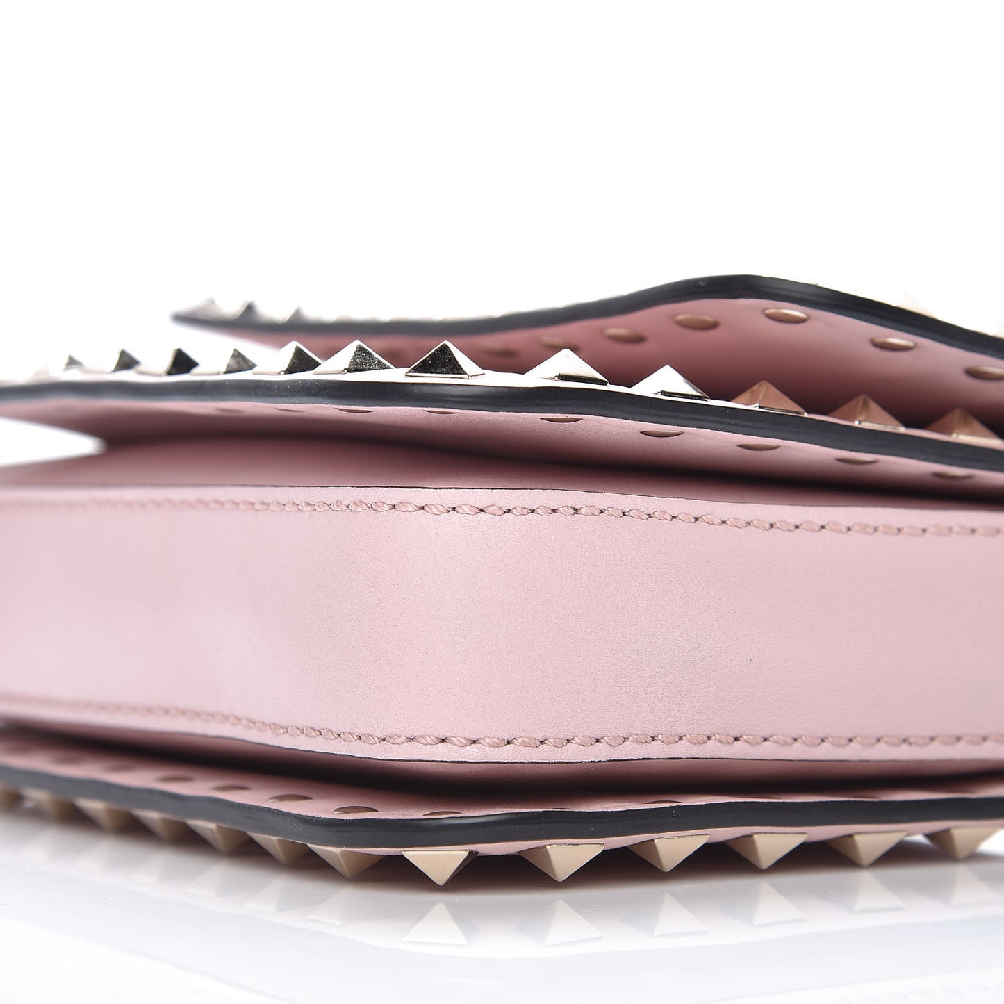 Vitello Rockstud Flap Crossbody Bag Water Rose
