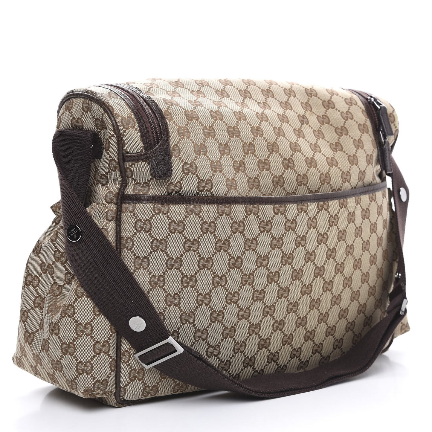 Monogram Natural Pigskin Large Diaper Bag Beige Ebony Cocoa Dark Chocolate