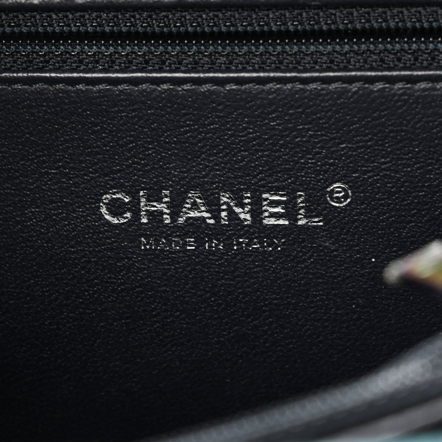 Chanel Iridescent Caviar Quilted Medium CC Filigree Vanity Case Dark Turquoise 6 of 11