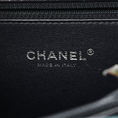 Chanel Iridescent Caviar Quilted Medium CC Filigree Vanity Case Dark Turquoise 6 of 11