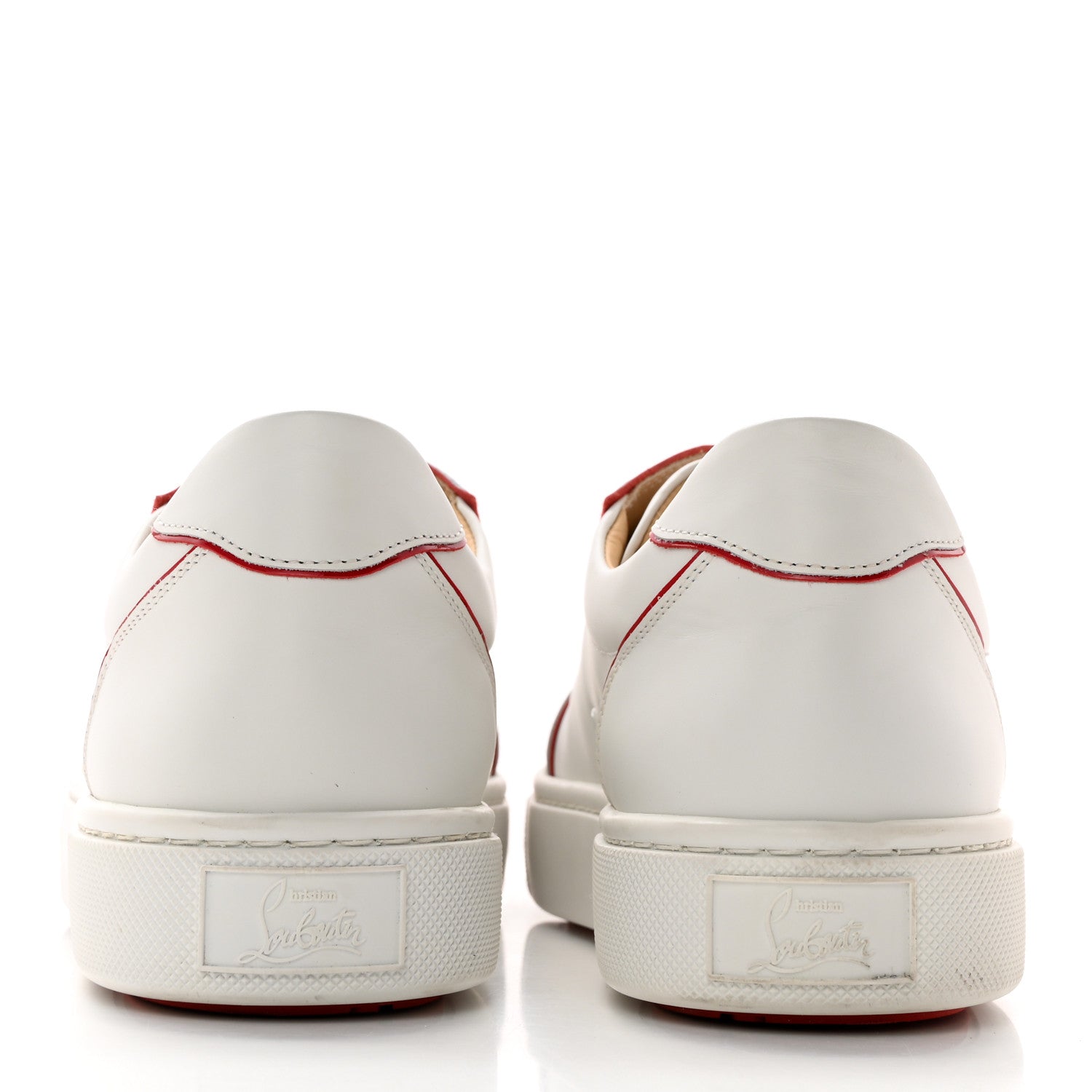 Christian Louboutin Calfskin Patent Vieirissima Flat Sneakers 41 White Red 5 of 11